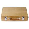 Caja-maletas de madera, Tamaño exterior : 45,7 x 30 x 8 cm, Tamaño interior : 43,5 x 27,4 cm