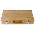 Caja-maletas de madera, Tamaño exterior : 38,5 x 27 x 8,3 cm, Tamaño interior : 35,8 x 25 x 6,9 cm