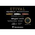 Papel acuarela negro Etival Clairefontaine - 300g/m², 10 cm x 15 cm, 300 g/m², Fin|Trapo