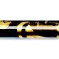 Porta pluma jaspeado efecto metálico., negro / oro, negro / oro