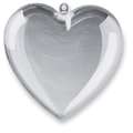 Corazón de plástico divisible, 8 cm