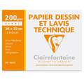 Papel de dibujo y aguada técnica Clairefontaine, 24 x 32 cm - 200g/m²