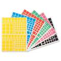 Pegatinas de colores en bolsillos, 2592 pegatinas rectangulares