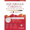 Papel acuarela Cardinal, A4, 21 cm x 29,7 cm, 300 g/m², Trapo|Fin, Bloc encolado 1 lado