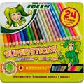 Lápices de colores Jolly, Colores metalicos/fluorescente, 24 lápices
