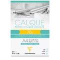 Papel de calco aterciopelado Clairefontaine, 70 g/m², A4, 21 cm x 29,7 cm, 1 unidad, Bloc encolado 1 lado