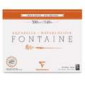 Papel Fontaine grano satinado 300 g/m² Clairefontaine 	, 24 x 30cm - 300g/m² - Bloc de 12 hojas, 24 cm x 30 cm, 1 unidad, Bloc encolado 1 lado