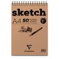 Bloque Sketch 90 g/m² Clairefontaine, A4, 21 cm x 29,7 cm, 90 g/m², Fin, Bloc espiral 50 hojas