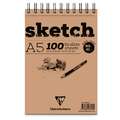 Bloque Sketch 90 g/m² Clairefontaine, A5, 14,8 cm x 21 cm, 90 g/m², Fin, Bloc espiral 100 hojas