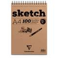 Bloque Sketch 90 g/m² Clairefontaine, A4, 21 cm x 29,7 cm, 90 g/m², Fin, Bloc espiral 100 hojas