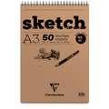 Bloque Sketch 90 g/m² Clairefontaine, A3, 29,7 cm x 42 cm, 90 g/m², Fin, Bloc espiral 50 hojas