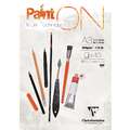 Papel Paint’On multi-técnicas Clairefontaine, Bloc encolado 1 lado, A3, 29,7 cm x 42 cm, 250 g/m², Bloque de 40 hojas