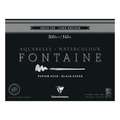 Papel acuarela Fontaine negro Clairefontaine, 30 cm x 40 cm, Fin, 30x40cm - 15 hojas, Bloc encolado 4 lados