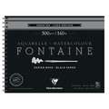Papel acuarela Fontaine negro Clairefontaine, 24 cm x 30 cm, 300 g/m², Fin