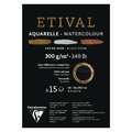 Papel acuarela negro Etival Clairefontaine - 300g/m², A4, 21 cm x 29,7 cm, 300 g/m², Fin|Trapo