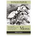 Bloc papel verde "Moss", A3, 29,7 cm x 42 cm, Liso, 120 g/m², Bloc encolado 1 lado