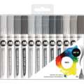 Set de rotuladores pincel Aqua Color Brush Molotow™, Gris - 12 rotuladores