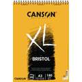 Bloc XL bristol Canson, A3, 29,7 cm x 42 cm, 180 g/m², Liso, Bloc espiral