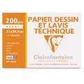 Papel de dibujo y aguada técnica Clairefontaine, A4 21 x 29,7 cm - 200 g/m²