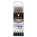 Set Pigma Micron tonos grises, Set de 4 rotuladores tonos fríos
