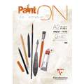 Papel Paint’On multi-técnicas Clairefontaine, Bloc encolado 1 lado, A2, 42 cm x 59,4 cm, 250 g/m², Bloque de 40 hojas
