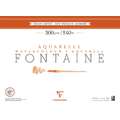 Papel Fontaine grano satinado 300 g/m² Clairefontaine 	, 46 x 61cm - 300g/m² - Bloc de 20 hojas, 46 cm x 61 cm (12P), 1 unidad, Bloc encolado 4 lados