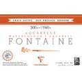 Papel Fontaine grano satinado 300 g/m² Clairefontaine 	, 12 x 18cm - 300g/m² - Bloc de 12 hojas, 12 cm x 18 cm, 1 unidad, Bloc encolado 1 lado