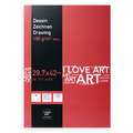 Blocs de papel de dibujo I Love Art - 180 et 224 g/m2, A3, 29,7 cm x 42 cm, 180 g/m², Fin, Bloc encolado 1 lado 30 hojas