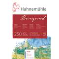 Bloc acuarela Burgund de Hahnemühle, 17 cm x 24 cm, Bloc encolado 4 lados, 250 g/m², Rugoso