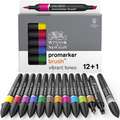Sets de 12 marcadores Brushmarker + Mezclador tonalidades de gris Winsor & Newton, colores vivos