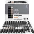 Sets de 12 marcadores Brushmarker + Mezclador tonalidades de gris Winsor & Newton, tonos grises