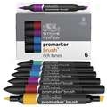 Sets de 6 marcadores Brushmarker Winsor & Newton, tonos intensos