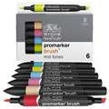 Sets de 6 marcadores Brushmarker Winsor & Newton, tonos medios