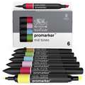 Set de 6 rotuladores Promarker Winsor & Newton, Tonos medios, Set