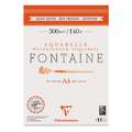 Papel Fontaine grano satinado 300 g/m² Clairefontaine 	, A4, 21 cm x 29,7 cm, Bloc encolado 1 lado