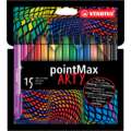 Set de retuladores Stabilo Point Max Arty, Set de 15 , 0,8 mm, Punta en cono