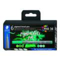 Set de 6 rotuladores pigmento brush pen 371 Staedtler, Set, Punta pincel