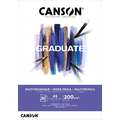 Bloque multitécnicas Mixed Media Graduate Canson, A5, 14,8 cm x 21 cm, Fin, 200 g/m²