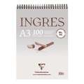 Bloc Ingres Etude Clairefontaine., A3, 29,7 cm x 42 cm, 80 g/m², De canalé, Bloc espiral
