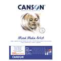 Papel Mixed Media Artist Canson, A4 - 21 x 29,7 cm - 300 g/m², Bloc de 25 hojas, Fin