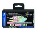 Set de 6 rotuladores pigmento brush pen 371 Staedtler, Pasteles, Set, Punta pincel