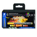 Set de 6 rotuladores pigmento brush pen 371 Staedtler, Amarillo/Naranja, Set, Punta pincel