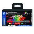 Set de 6 rotuladores pigmento brush pen 371 Staedtler, Classico, Set, Punta pincel