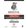 Cartulina Bristol Clairefontaine, A3, 29,7 cm x 42 cm, Liso, 205 g/m², Bloc encolado 1 lado