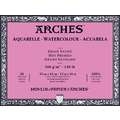 Bloc papel acuarelas Arches®  300 g/m², 31 cm x 41 cm, 300 g/m², Bloc encolado 4 lados, 3. Grano satinado