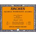 Bloc papel acuarelas Arches®  300 g/m², 46 cm x 61 cm (12P), 300 g/m², Bloc encolado 4 lados, 2. Grano torchon