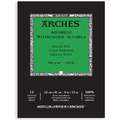 Bloc papel acuarelas Arches®  300 g/m², 23 cm x 31 cm, 300 g/m², Bloc encolado 1 lado, 1. Grano fino