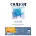 Papel Canson Montval, A4, 21 cm x 29,7 cm, 300 g/m², Fin, Bloc encolado por un lado, 50 hojas