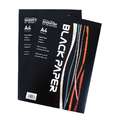 Bloc de papel negro Seawhite of Brighton , A4, 21 cm x 29,7 cm, Bloc encolado 1 lado 50 hojas, 140 g/m²