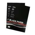 Bloc de papel negro Seawhite of Brighton , A3, 29,7 cm x 42 cm, Bloc encolado 1 lado 50 hojas, 140 g/m²